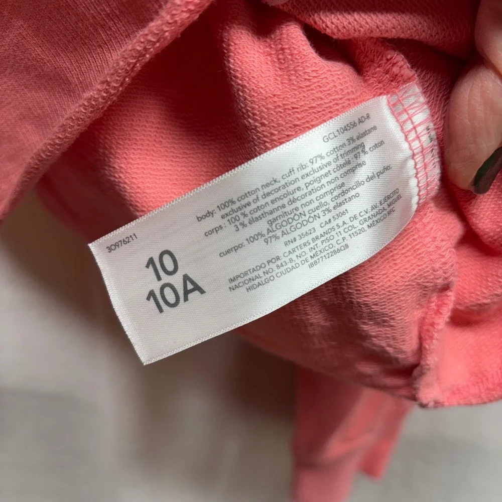 OshKosh B'gosh Girls Pink Choose Kindness‎ Cropped Sweatshirt Size 10